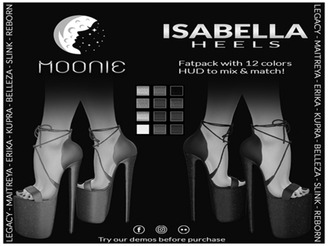 Second Life Marketplace - Moonie - Isabella Heels - DEMO(WEAR ME)